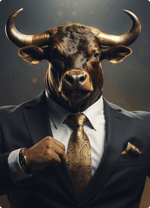 A bull in a suit