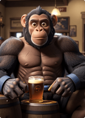 Monkey in a bar