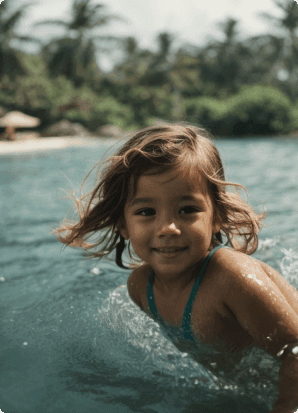 Young girl swimming